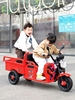 儿童三轮车电动车可坐人双驱带斗音乐手扶式户外拖拉机，儿童电动车