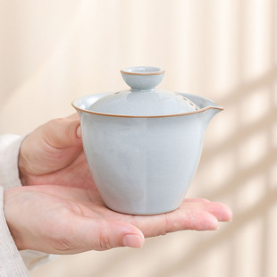 水墨哥窑陶瓷，旅行茶具外出月白汝窑，茶具旅行茶具便携