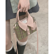 格子手提包包女2023潮，韩国个性衣服包百搭ins单肩斜挎包