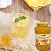 韩国进口KJ国际蜂蜜柚子茶1000克一公斤装玻璃瓶饮品配泡沫包装