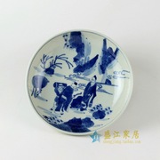 景德镇陶瓷器手绘青花盘子人物风景图案瓷盘碟子餐具