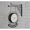 双面挂钟客厅钟表欧式铁艺，静音吊钟美式时钟，现代简约创意两面钟大