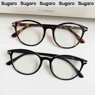 刘雯同款玳瑁色tr90眼镜框可配防蓝光近视镜框，女复古文艺圆平光镜