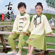 儿童汉服演出服女2024国学唐装幼儿园，中式古装中国风表演摄影