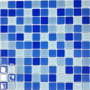 出口水晶玻璃马赛克泳池鱼池厨房客厅卫生间水池浴室背景墙贴蓝色