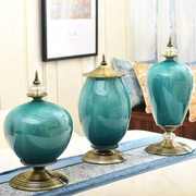 新古典(新古典)欧式陶瓷摆件客厅家居工艺品，软装饰品陶瓷台面花瓶花艺套装