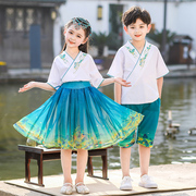 汉服男童夏款2023女童唐装夏季中国风儿童，古装春秋班服演出服