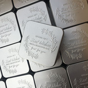 婚庆欧式喜糖盒图案创意订制饼干，茶叶盒钢印凹凸印刷logo定制纯色