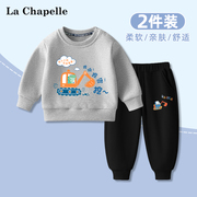拉夏贝尔套装男童秋装，宝宝卫衣卫裤两件套儿童秋季衣服婴儿运动装