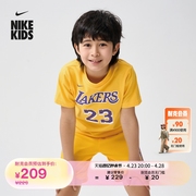 Nike耐克男童洛杉矶湖人队ICON NBA幼童T恤夏纯棉HM3861