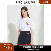 TeenieWeenie小熊奥莱夏季短袖女学院风宽松极简风休闲衬衫女