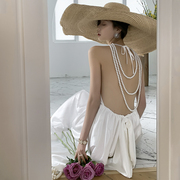 白色小礼服裙女宴会气质性感连衣裙轻奢小众高端平时可穿仙气夏季