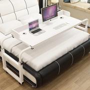 双人伸缩可移动升降笔记本台式电脑桌床上家用懒人跨床护理病床桌