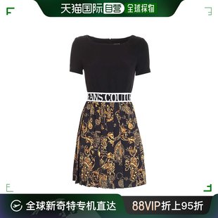 香港直邮versacejeans女士，巴洛克印花黑色，连衣裙71hao919-ns00