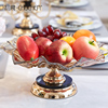 轻奢风果盘欧式客厅茶几摆件家用奢华高档托盘美式水晶玻璃水果盘