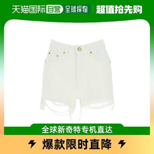香港直邮goldengoose黄金鹅(黄金鹅，)女士阔腿短裤，白色宽松精致透气弹性