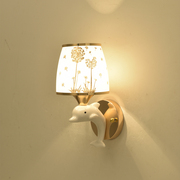 现代简约墙灯创意个性海豚卧室，床头灯客厅背景墙带拉线开关壁灯