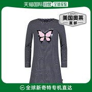 nautica小女孩蝴蝶亮片条纹连衣裙(4-6x)-藻绿色美国奥莱