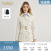 scofield女美拉德气质经典英伦，风菱形绗缝，棉服外套2023秋冬