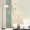 新中式淡雅客厅沙发背景墙，壁纸卧室书房，餐厅壁画玉兰花鸟电视墙布