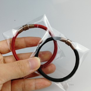 港版5mm粗防水钢丝绳手链 适用于周生生XL刺青硬金转运珠替换皮绳