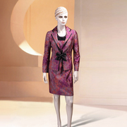 香港名师路秋冬紫罗兰，系带连衣裙式两件套洋装套装2件套