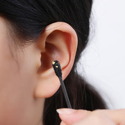 日本棉签掏耳朵，绵球棒多功能专用一次性，挖耳勺黑色双头化妆棉花棒
