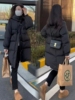 连帽加长款保暖羽绒服女2024冬季流行韩版收腰显瘦白鸭绒外套