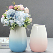 欧式花瓶大号彩色现在简约水培干花花插客厅装饰摆件蓝色花器跨境