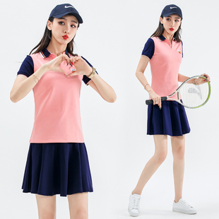 夏季幼师休闲运动套裙女学生短袖裤裙网球裙高尔夫羽毛球服女