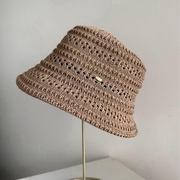日本和纸针织水桶帽，透气洋气镂空平顶，渔夫帽盆帽时尚百搭夏季女士