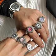 SAZ 手表戒指男土酷原宿ins风潮流韩版复古创意装饰可调节食指环