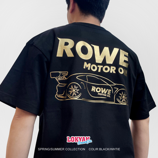 赛车文化服饰ROWE短袖OIL机油911保时捷GT3R赛车周边小众烫金T恤