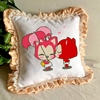 卡通动漫阿与桃子印图十字绣抱枕长枕糖果枕设计订做自己手工刺绣