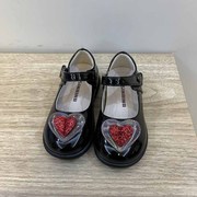 斯乃纳童鞋2023春秋款，女童公主时尚，黑皮鞋单鞋22048