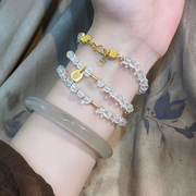 天然白水晶(白水晶)项链·手链可绕手三圈女透明水晶锁骨链礼物