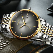 瑞士简约士手表全自动镂空机械手表，钢带表防水男商务夜光