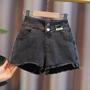 女童牛仔短裤2024夏装中大童，弹力儿童裤子夏季外穿女孩热裤潮