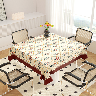 法式风条纹桌布防水防油免洗书桌ins正方形餐桌布pvc茶几桌垫台布