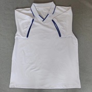 夏季男女同款短袖白色，拼接宝蓝色polo领t恤纯棉polo衫