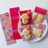 情人节粉色花朵饼干装饰垫卡女神节母亲节，曲奇垫片糖果卡片