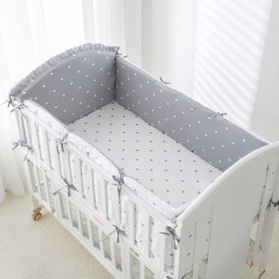 纯棉婴儿床防撞软包新生宝宝床上用品儿童拼接床围加高定制不退换