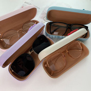 三个小饼干学生近视框架眼镜盒女日系大框眼镜抗压墨镜收纳盒