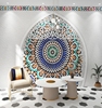 摩洛哥风格装饰壁纸欧式建筑背景民宿卧室客厅民族风花纹墙纸壁布