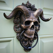 户外摆件门环特色朋克撒旦骷髅，羊头墙壁装饰挂件家居树脂工艺品
