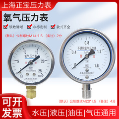氧气压力表YO-60YO-100 YO100bf2.5 25mpa 禁油压力表 氧气减压阀