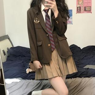 JK格裙原创西装制服套装全套秋冬季儿童女学生学院风校服百褶裙子