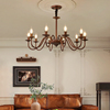 美式吊灯客厅灯具创意复古餐厅卧室怀旧法式中古艺术蜡烛大气吊灯