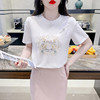 新中式国风大码女装，2024夏季印花纯棉，短袖t恤女高档国风上衣