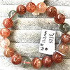 天然水晶阿鲁沙手链绿柱石共生金太阳(金太阳)手串，七彩金草莓时尚饰品礼物